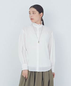【ADIEU TRISTESSE】｜2BUY10%OFF・3BUY20%OFF｜タックフリルカラーブラウス 詳細画像 オフホワイト 1