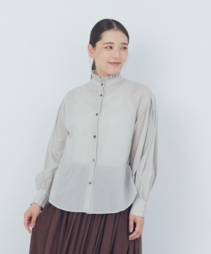 【ADIEU TRISTESSE】｜2BUY10%OFF・3BUY20%OFF｜タックフリルカラーブラウス 詳細画像 グレイッシュベージュ 1