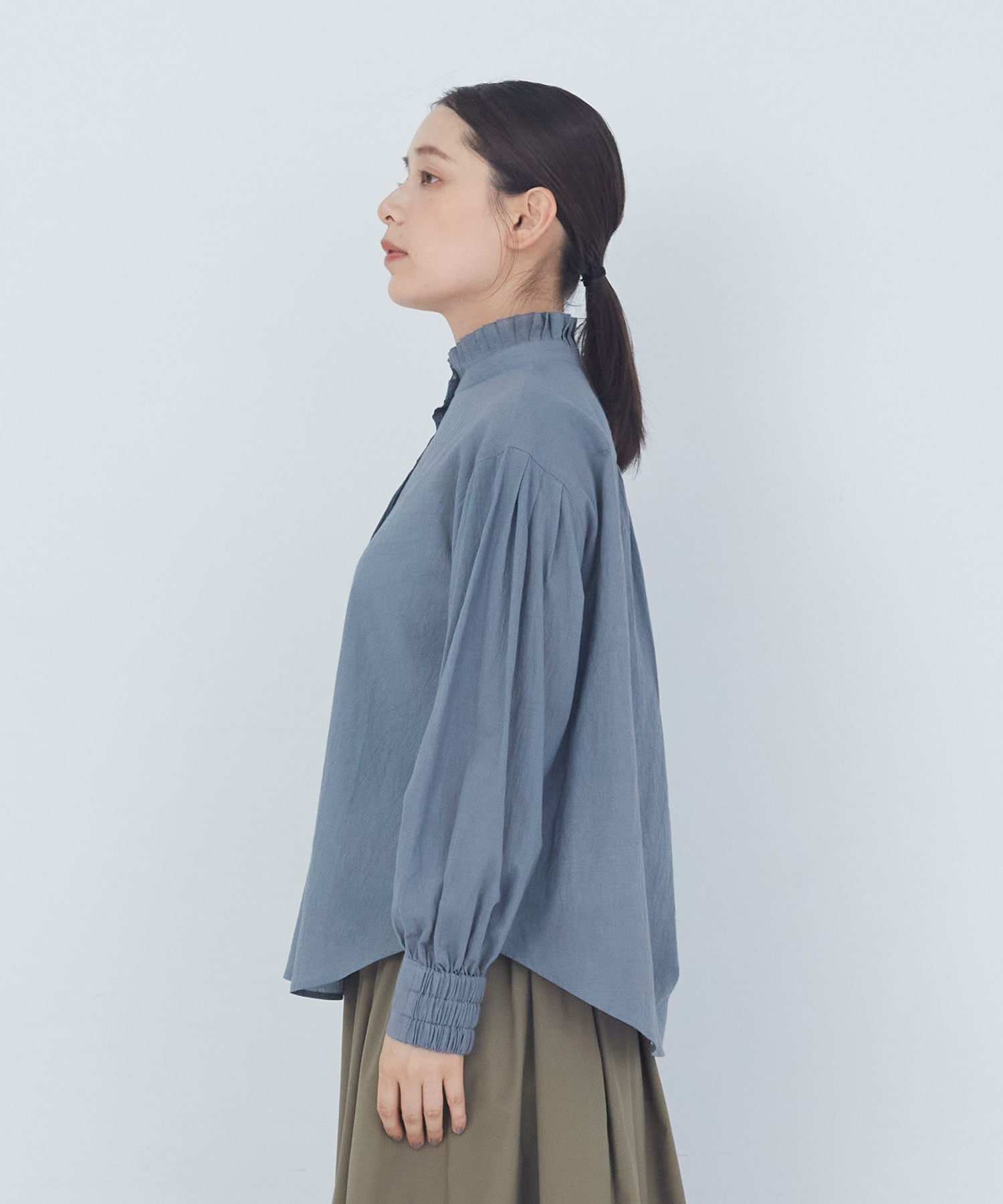 【ADIEU TRISTESSE】｜2BUY10%OFF・3BUY20%OFF｜タックフリルカラーブラウス 詳細画像 ブル－グレ－ 11