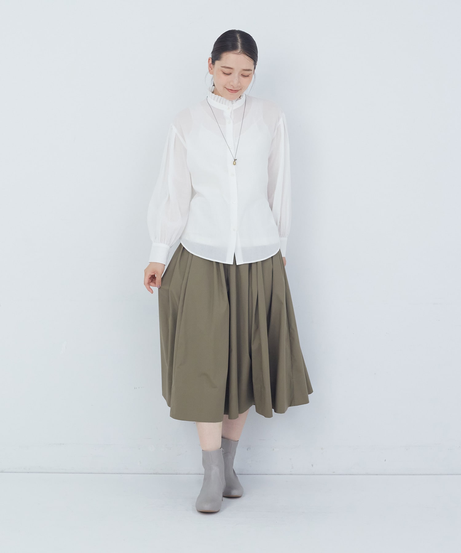 【ADIEU TRISTESSE】｜2BUY10%OFF・3BUY20%OFF｜タックフリルカラーブラウス 詳細画像 ブル－グレ－ 13