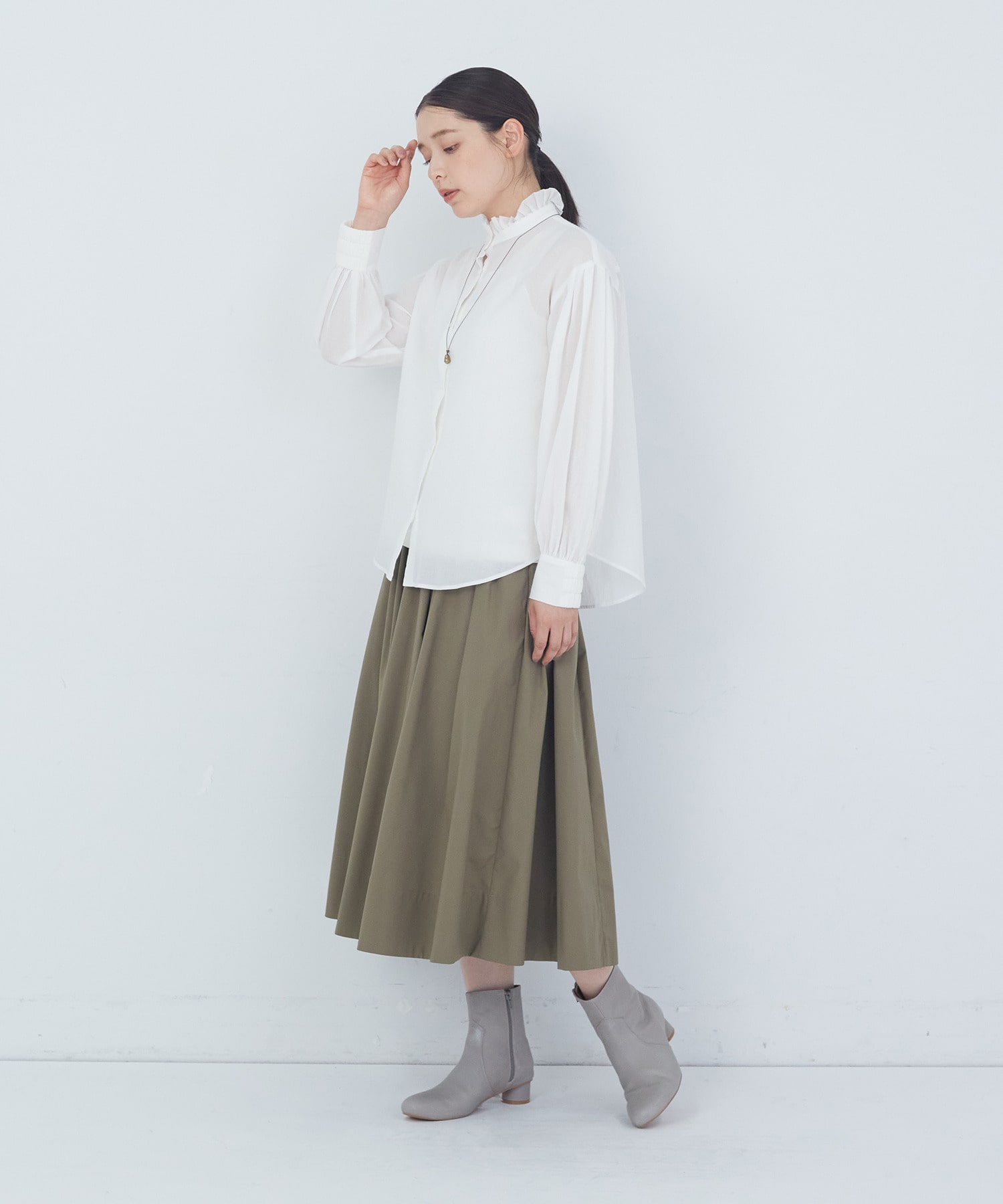 【ADIEU TRISTESSE】｜2BUY10%OFF・3BUY20%OFF｜タックフリルカラーブラウス 詳細画像 ブル－グレ－ 14