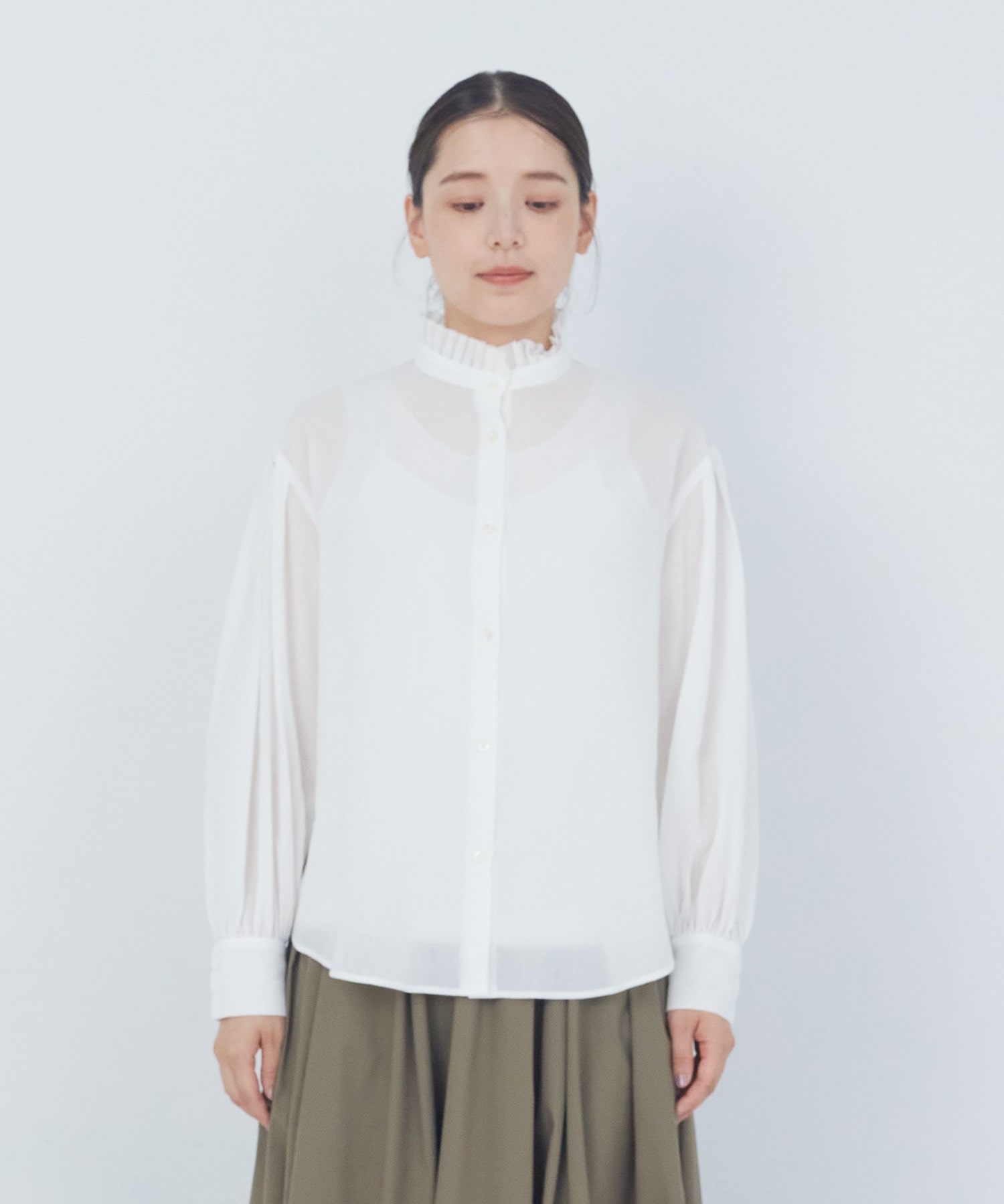 【ADIEU TRISTESSE】｜2BUY10%OFF・3BUY20%OFF｜タックフリルカラーブラウス 詳細画像 ブル－グレ－ 16