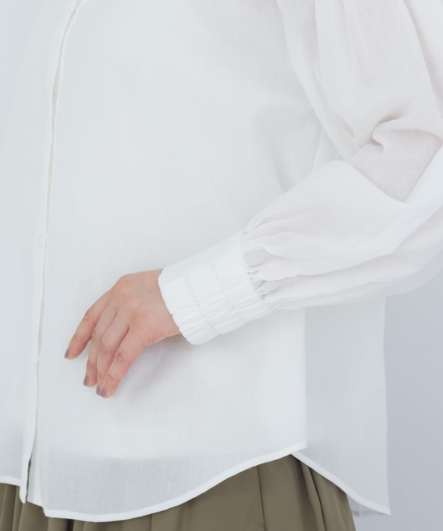 【ADIEU TRISTESSE】｜2BUY10%OFF・3BUY20%OFF｜タックフリルカラーブラウス 詳細画像 ブル－グレ－ 20