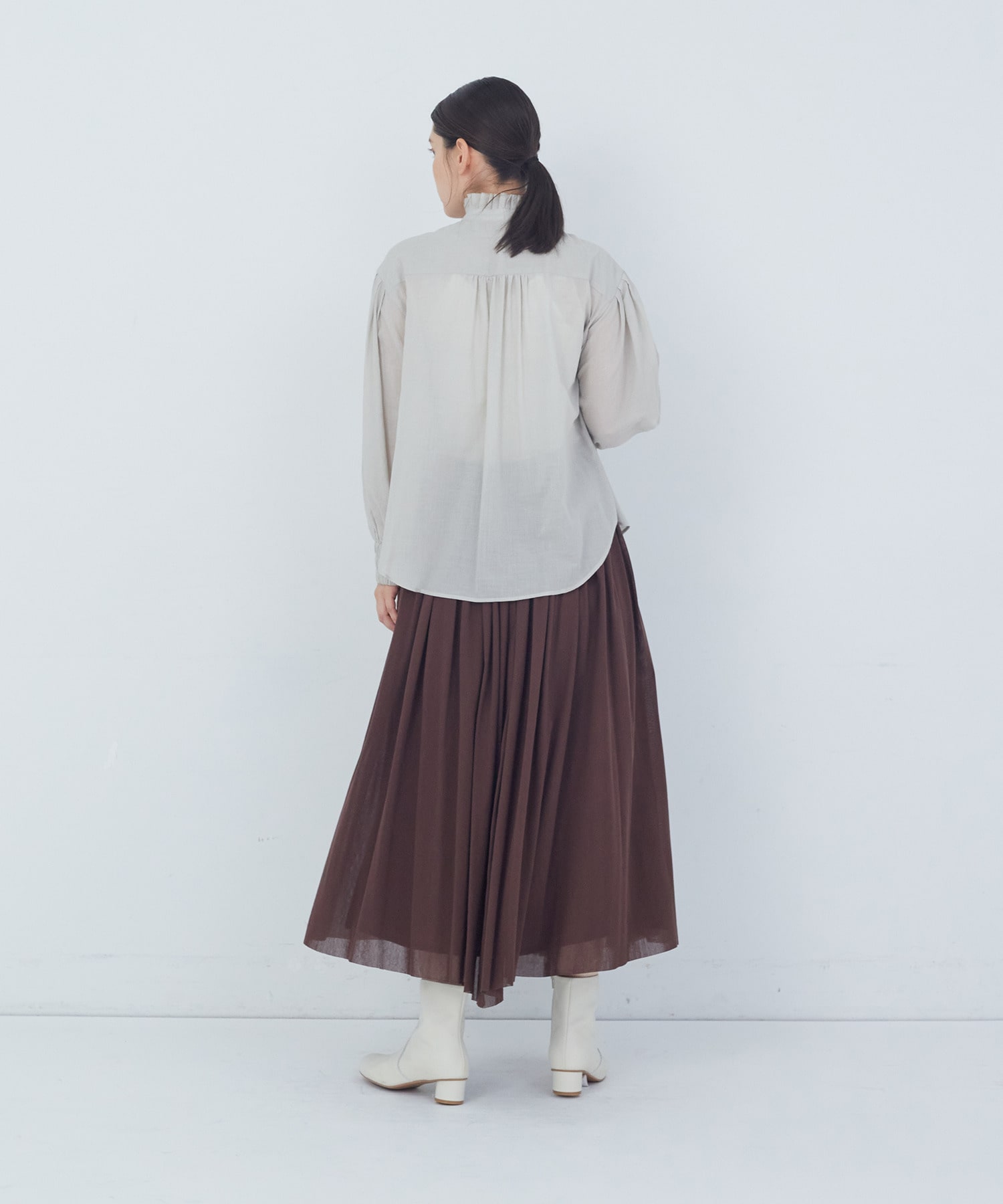 【ADIEU TRISTESSE】｜2BUY10%OFF・3BUY20%OFF｜タックフリルカラーブラウス 詳細画像 ブル－グレ－ 3