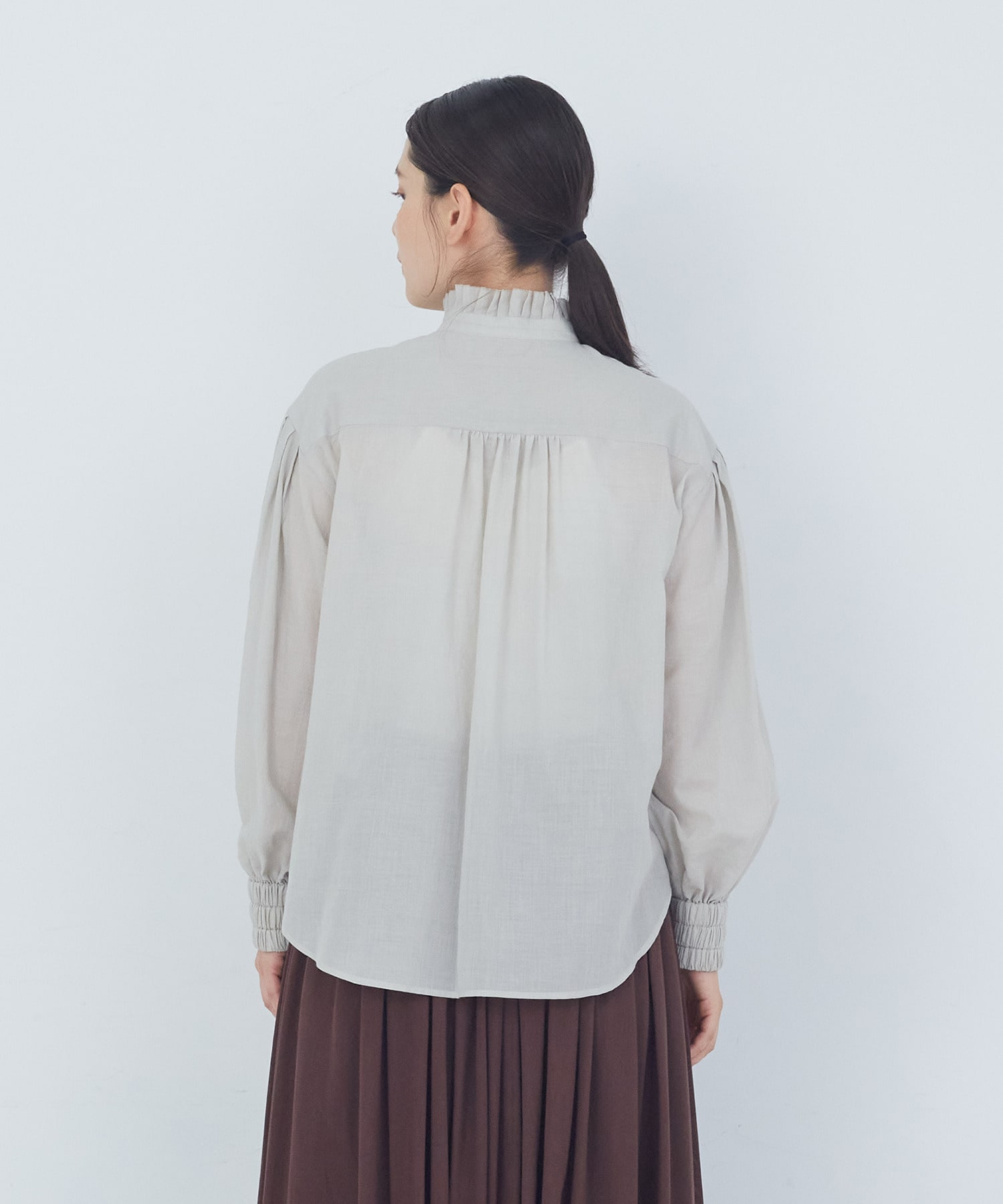 【ADIEU TRISTESSE】｜2BUY10%OFF・3BUY20%OFF｜タックフリルカラーブラウス 詳細画像 ブル－グレ－ 6