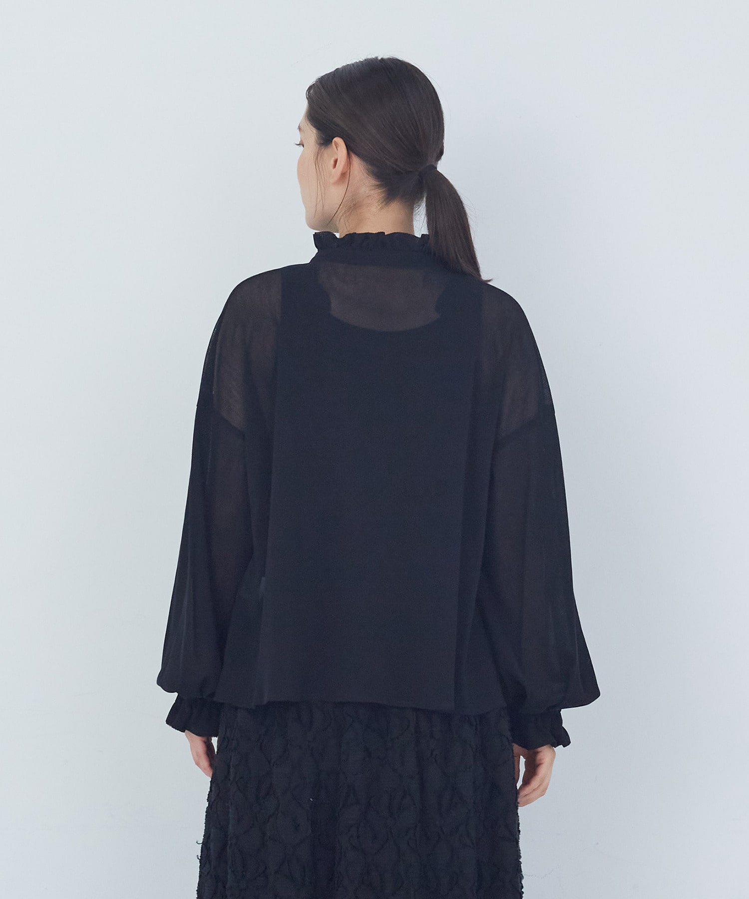 【ADIEU TRISTESSE】コットンチュールブラウス 詳細画像 ライトグレー 12