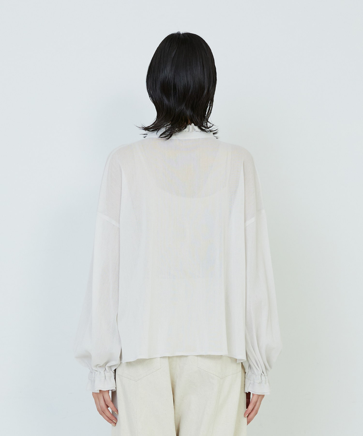 【ADIEU TRISTESSE】コットンチュールブラウス 詳細画像 ライトグレー 6