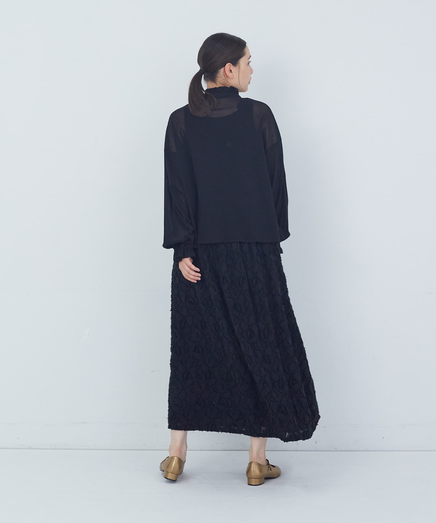 【ADIEU TRISTESSE】コットンチュールブラウス 詳細画像 ライトグレー 9