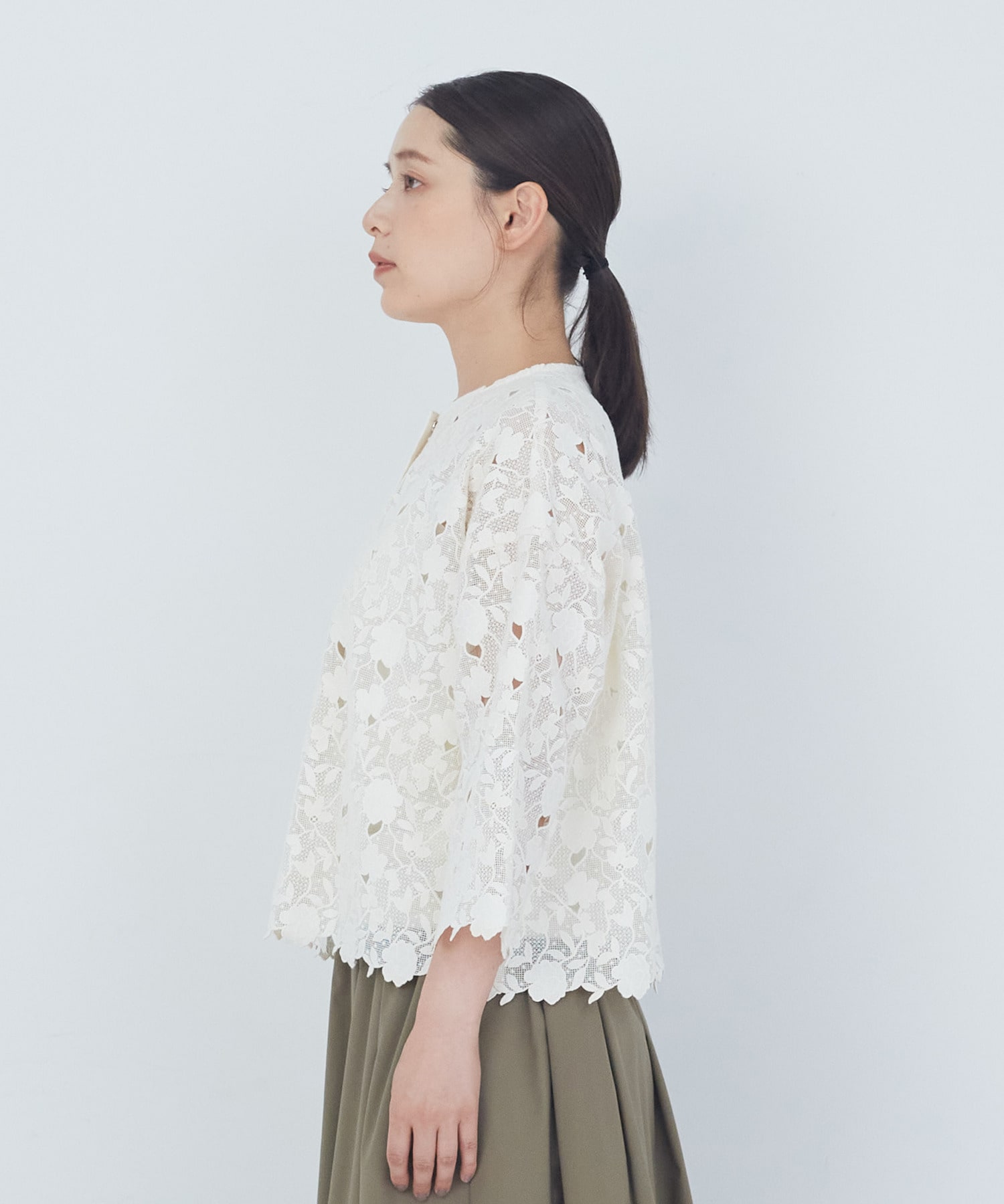【ADIEU TRISTESSE】ケミカルレースブラウス 詳細画像 オフホワイト 11