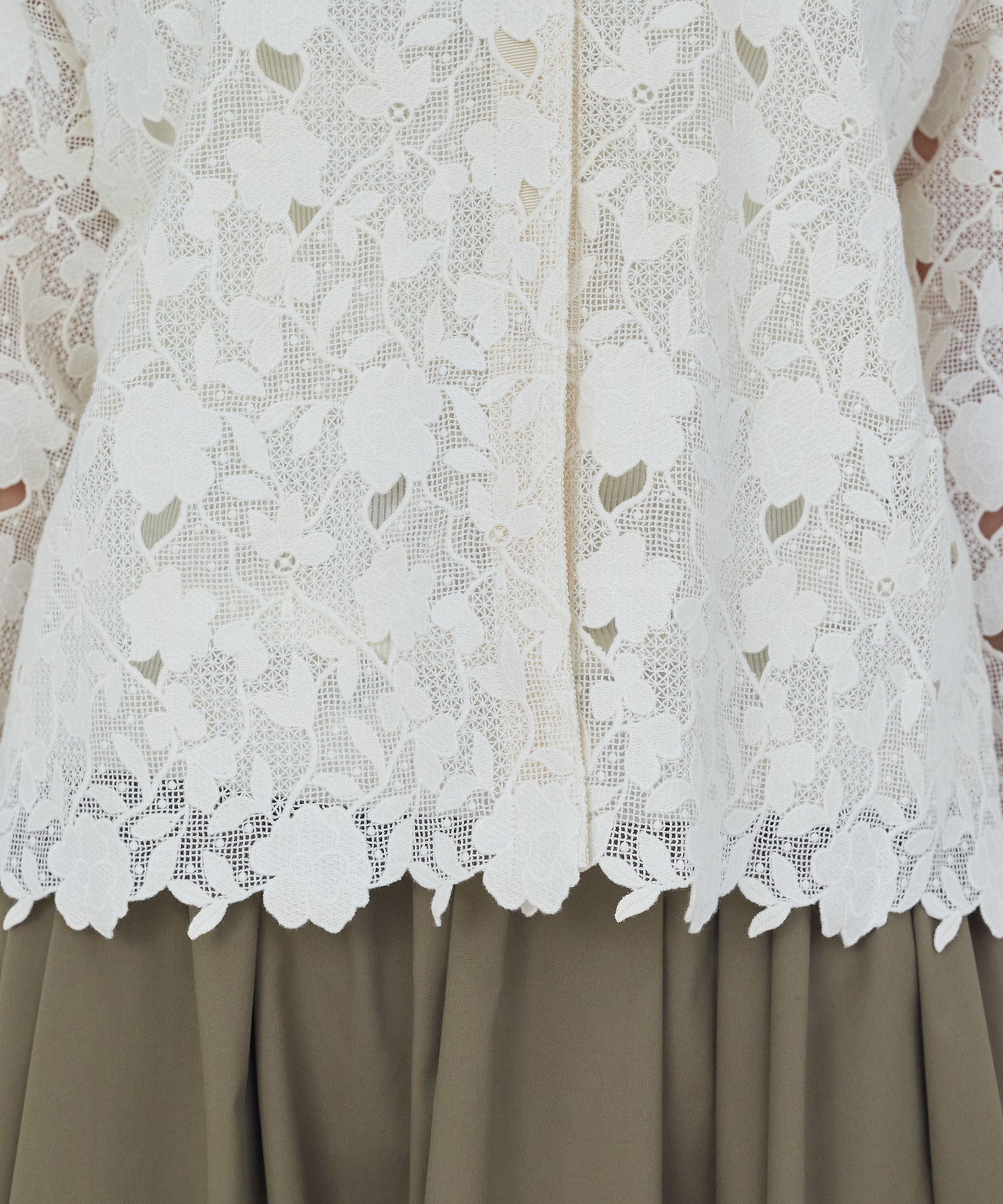 【ADIEU TRISTESSE】ケミカルレースブラウス 詳細画像 オフホワイト 19