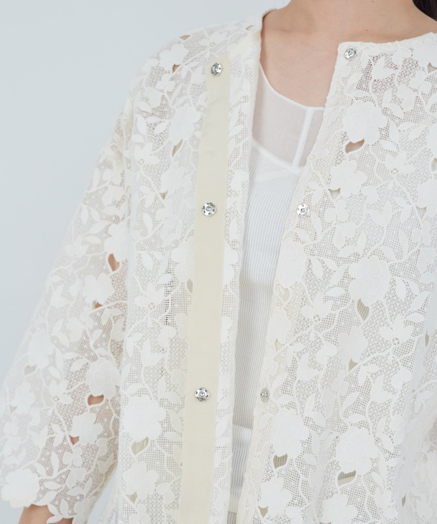 【ADIEU TRISTESSE】ケミカルレースブラウス 詳細画像 オフホワイト 20