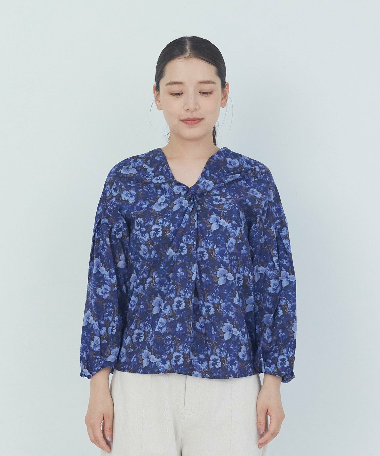 【ADIEU TRISTESSE】｜2BUY10%OFF・3BUY20%OFF｜リバティプリントブラウス 詳細画像 ブルー系その他 10