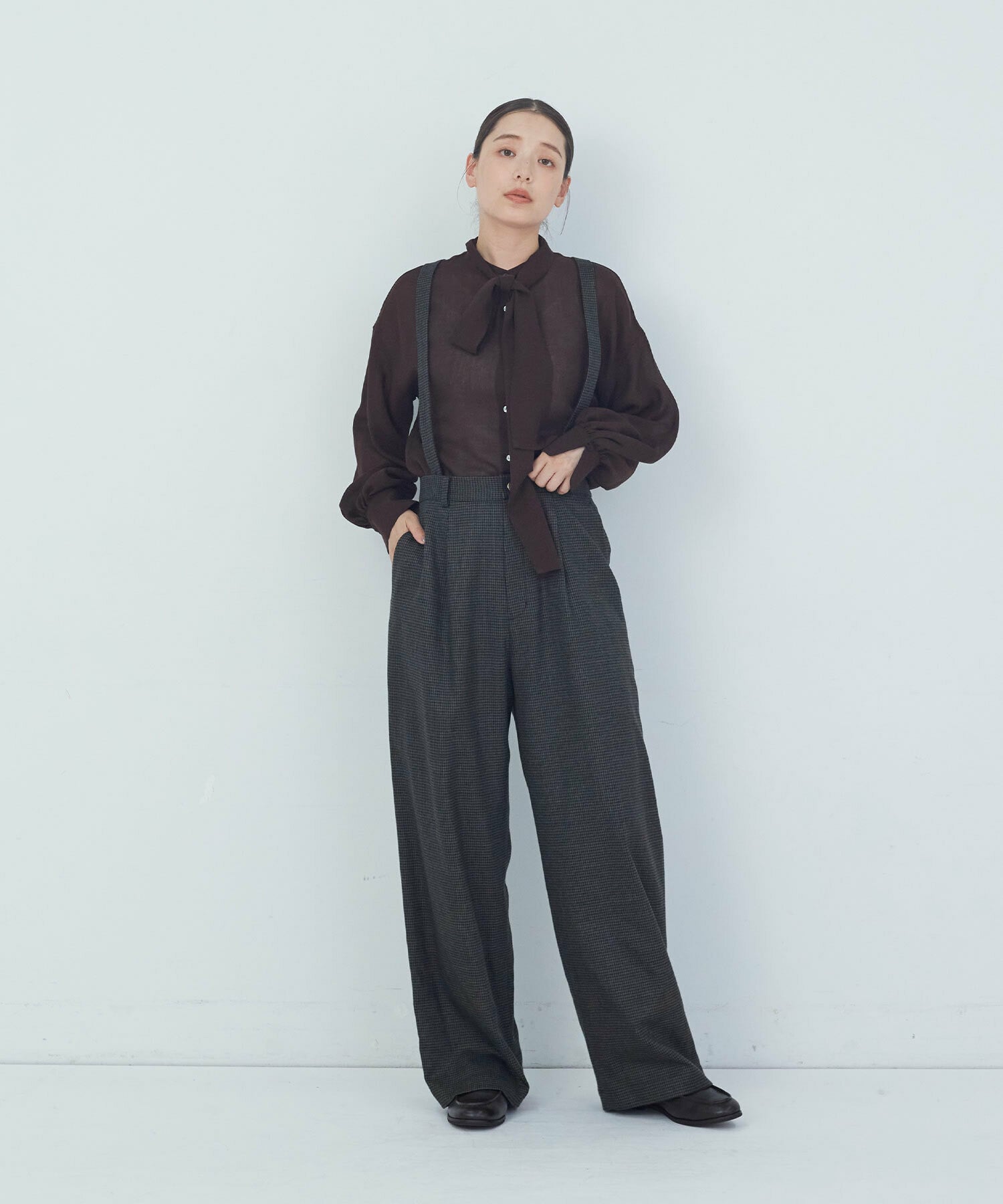 【ADIEU TRISTESSE】ボウタイブラウス 詳細画像 ブラウン 12