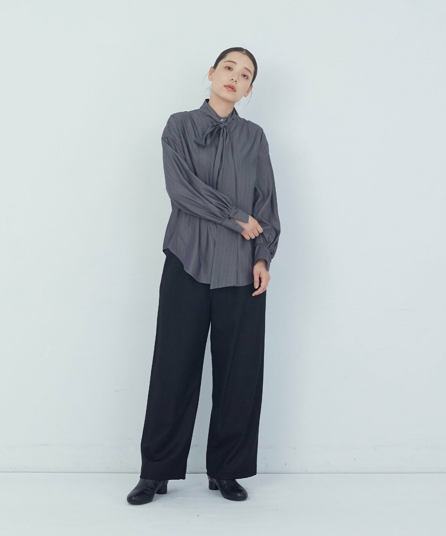 【ADIEU TRISTESSE】ボウタイブラウス 詳細画像 ブラウン 2