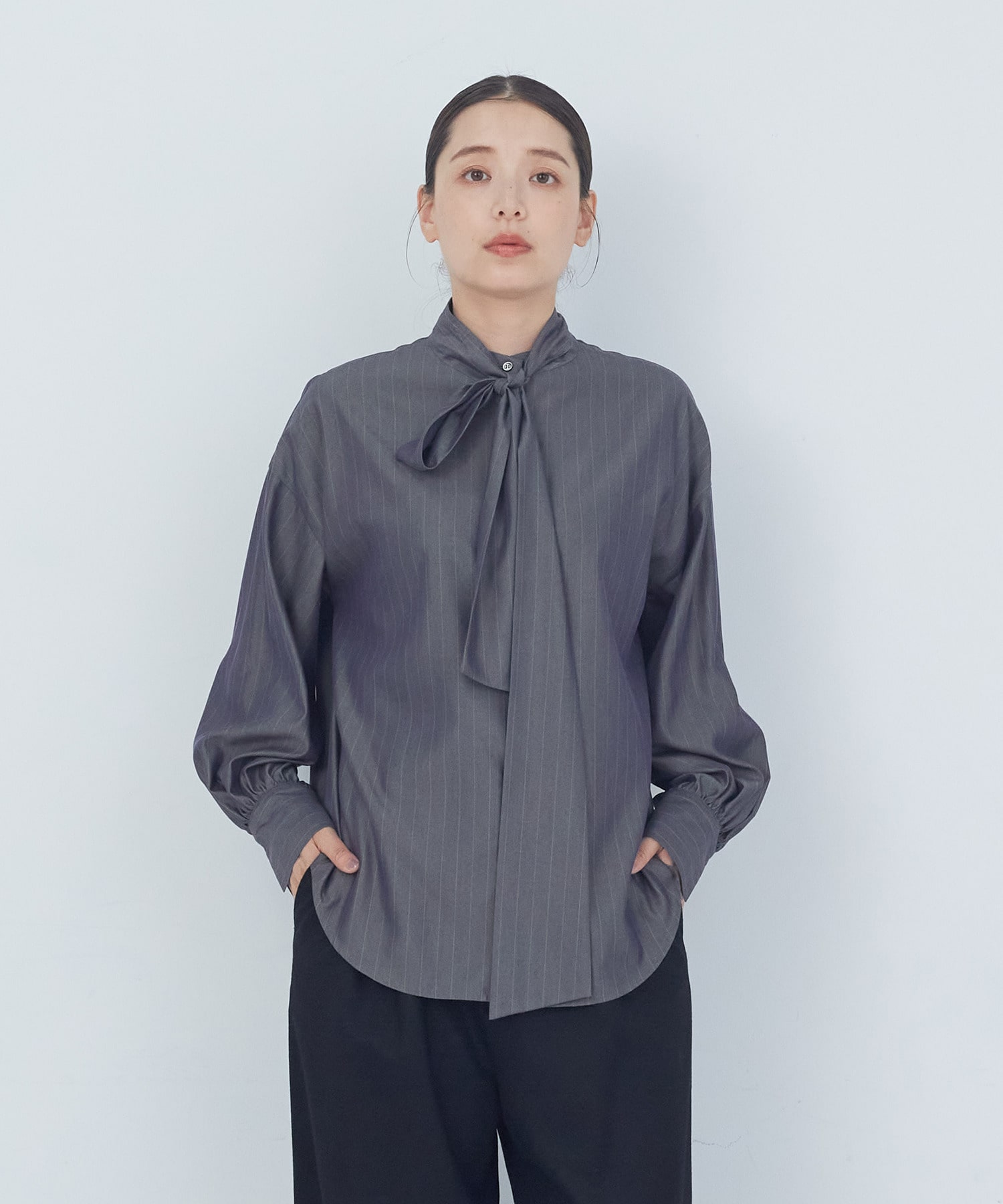 【ADIEU TRISTESSE】ボウタイブラウス 詳細画像 カーキ 1