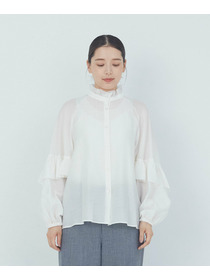 【ADIEU TRISTESSE】｜2BUY10%OFF・3BUY20%OFF｜シルク混フリルブラウス 詳細画像 オフホワイト 11