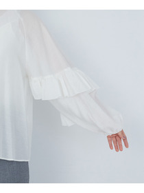 【ADIEU TRISTESSE】｜2BUY10%OFF・3BUY20%OFF｜シルク混フリルブラウス 詳細画像 オフホワイト 17