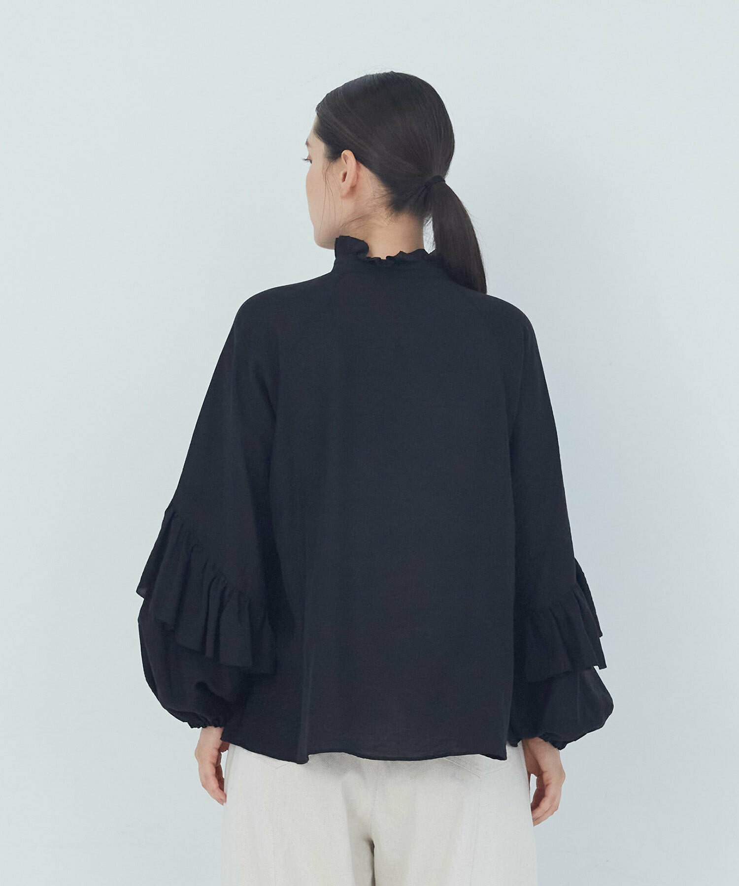 【ADIEU TRISTESSE】｜2BUY10%OFF・3BUY20%OFF｜シルク混フリルブラウス 詳細画像 オフホワイト 6