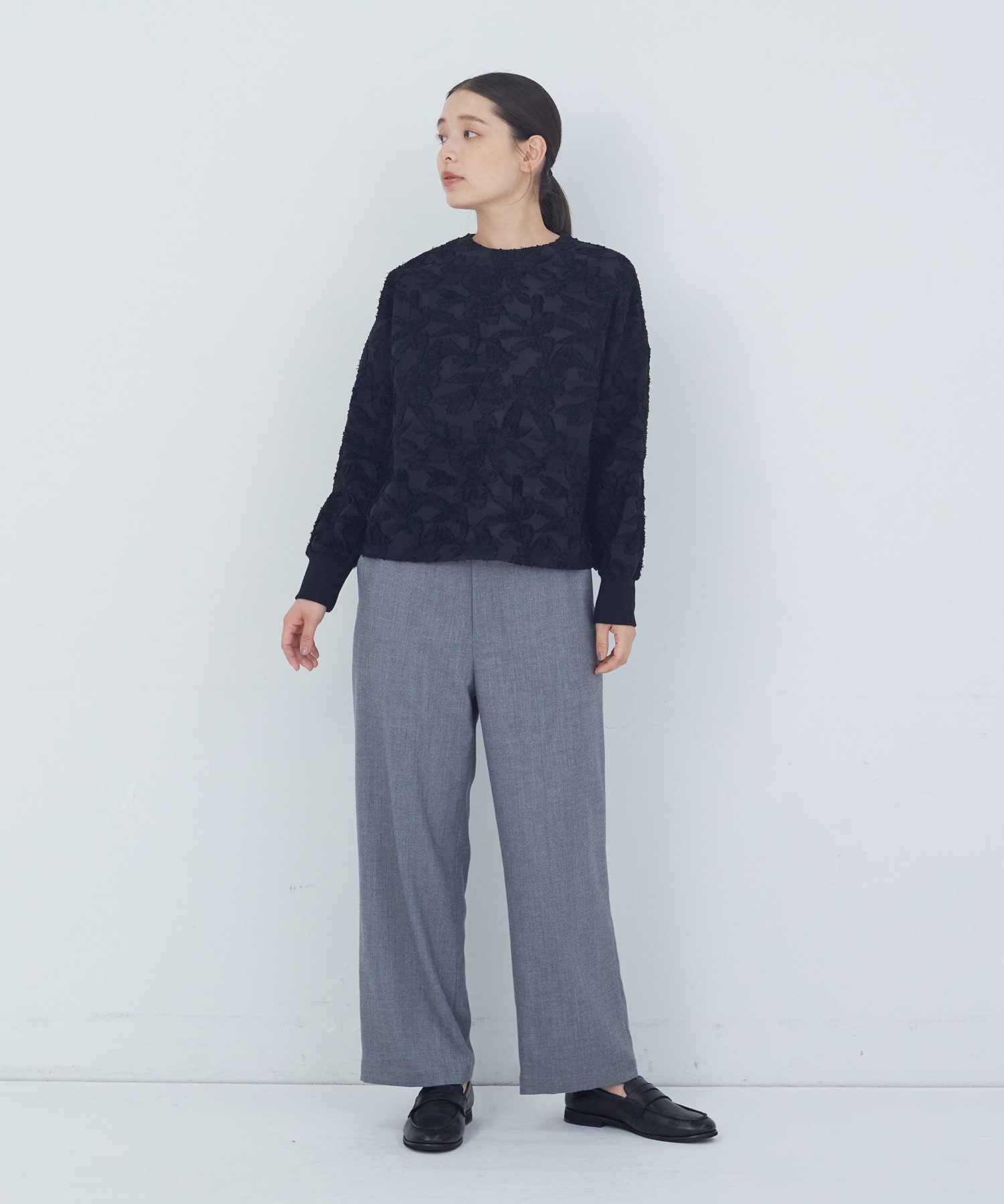 【ADIEU TRISTESSE】カットジャカードブラウス 詳細画像 オフホワイト 1