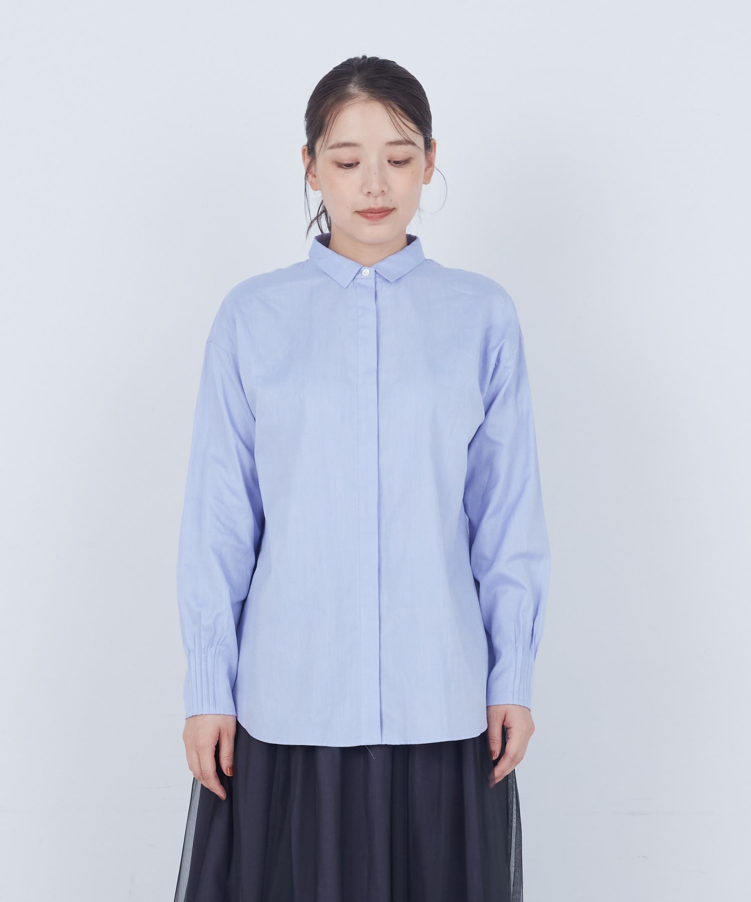 【ADIEU TRISTESSE】袖口ピンタックシャツ 詳細画像 グレー系その他 11