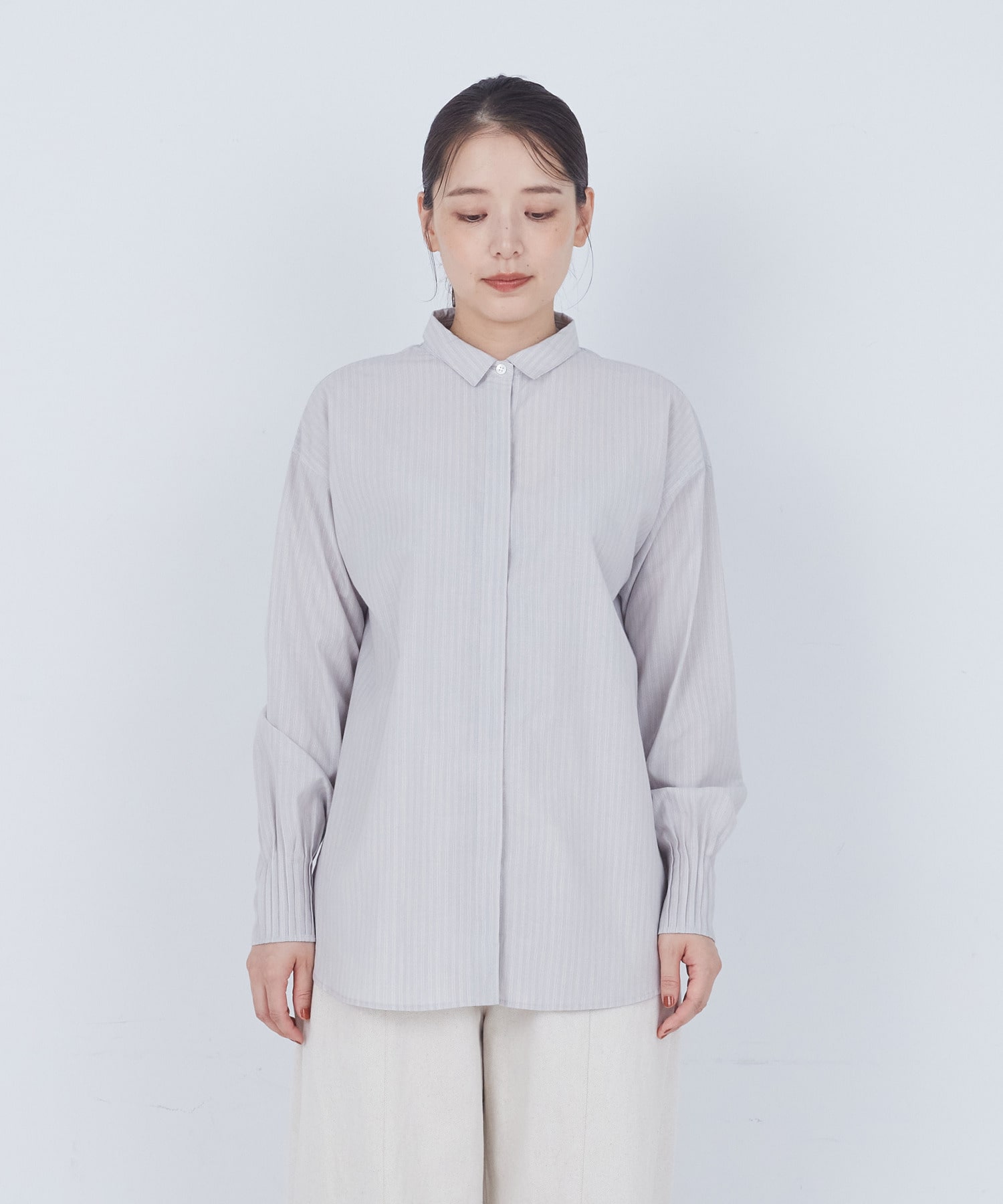 【ADIEU TRISTESSE】袖口ピンタックシャツ 詳細画像 グレー系その他 18