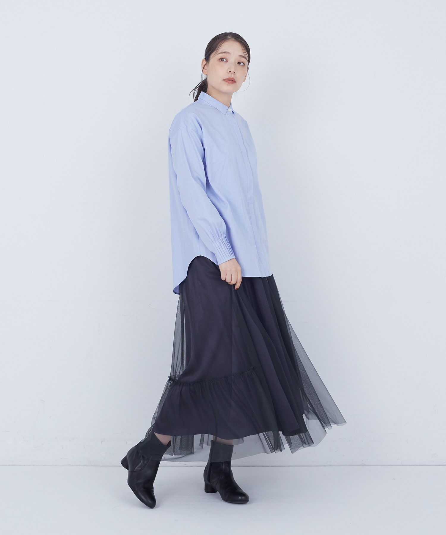 【ADIEU TRISTESSE】袖口ピンタックシャツ 詳細画像 グレー系その他 9