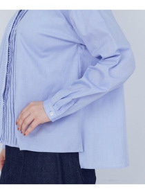 【ADIEU TRISTESSE】【10月お気に入り登録ブランド内4位】レース付きピンタックブラウス 詳細画像 ブルー 26