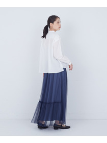 【ADIEU TRISTESSE】【10月お気に入り登録ブランド内4位】レース付きピンタックブラウス 詳細画像 ブルー 3