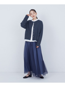 【ADIEU TRISTESSE】【10月お気に入り登録ブランド内4位】レース付きピンタックブラウス 詳細画像 ブルー 4