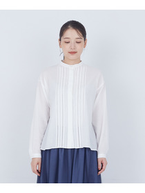 【ADIEU TRISTESSE】【10月お気に入り登録ブランド内4位】レース付きピンタックブラウス 詳細画像 ブルー 5