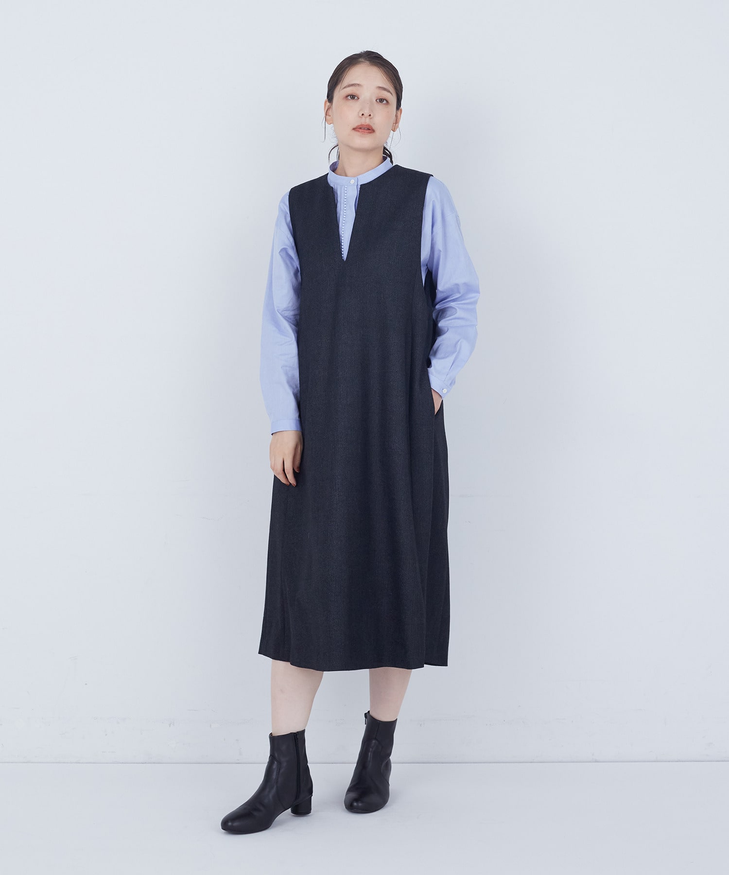 【ADIEU TRISTESSE】【10月お気に入り登録ブランド内4位】レース付きピンタックブラウス 詳細画像 ブルー 20