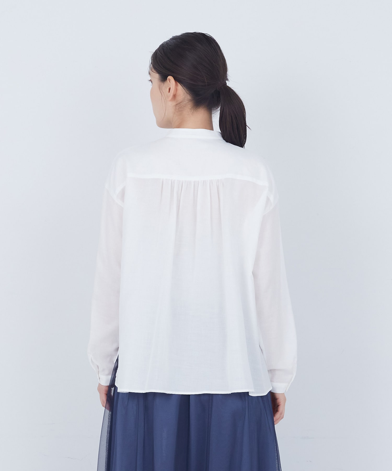 【ADIEU TRISTESSE】【10月お気に入り登録ブランド内4位】レース付きピンタックブラウス 詳細画像 ブルー 7