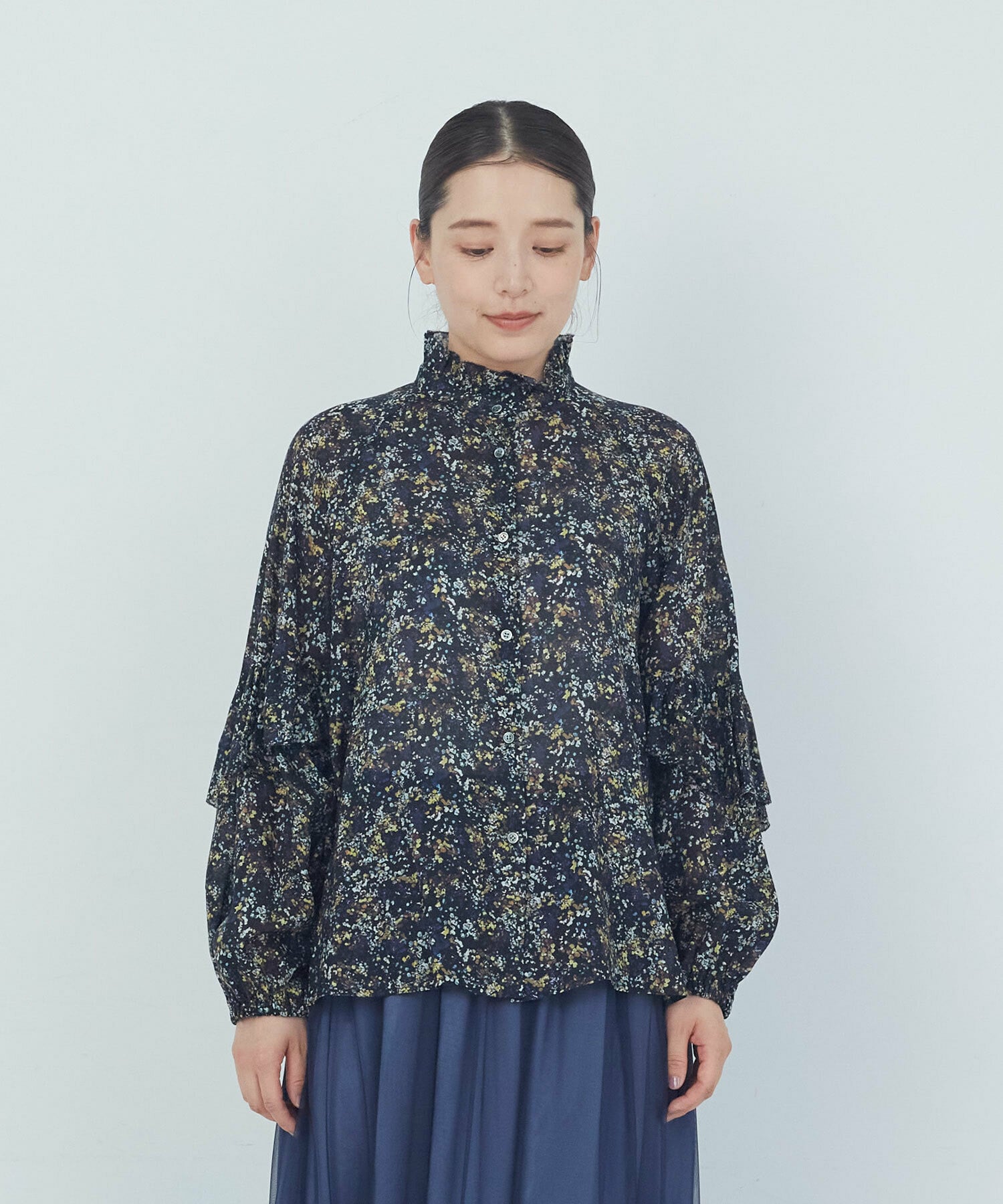 【ADIEU TRISTESSE】｜2BUY10%OFF・3BUY20%OFF｜リバティプリントフリルブラウス 詳細画像 イエロー系その他 11