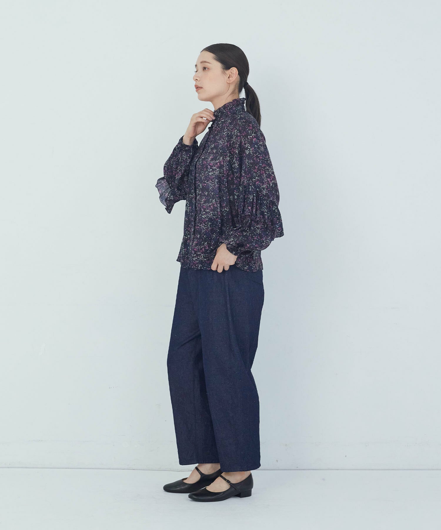 【ADIEU TRISTESSE】｜2BUY10%OFF・3BUY20%OFF｜リバティプリントフリルブラウス 詳細画像 イエロー系その他 2