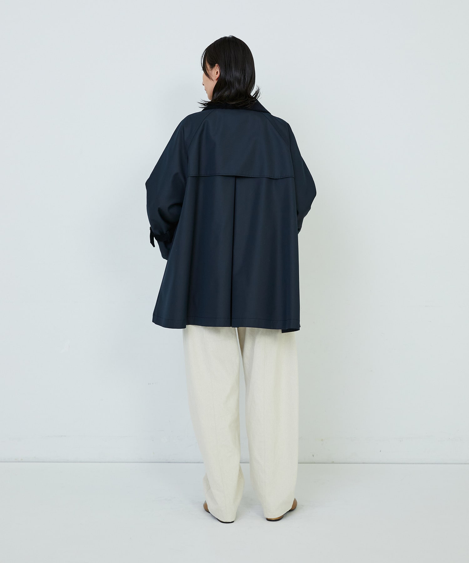 【ADIEU TRISTESSE】｜2BUY10%OFF・3BUY20%OFF｜Aラインハーフコート 詳細画像 ネイビー 3