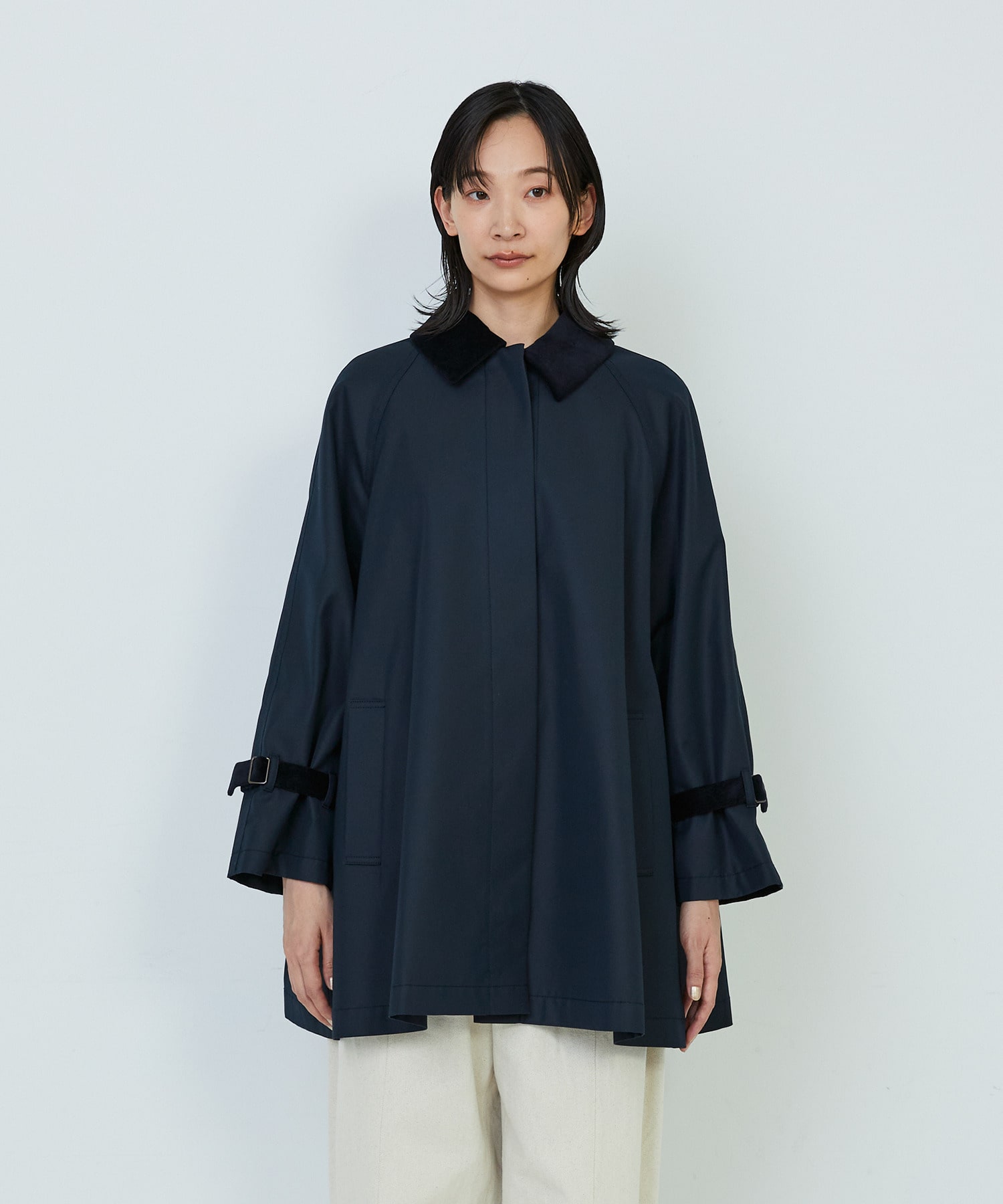 【ADIEU TRISTESSE】｜2BUY10%OFF・3BUY20%OFF｜Aラインハーフコート 詳細画像 ネイビー 5