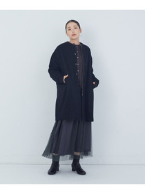 【ADIEU TRISTESSE】【11月ベストセラーブランド内3位】リブ付きハーフコート 詳細画像 ブラック 1