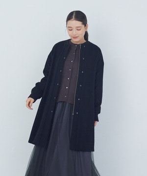 【ADIEU TRISTESSE】【11月ベストセラーブランド内3位】リブ付きハーフコート 詳細画像 ブラック 1