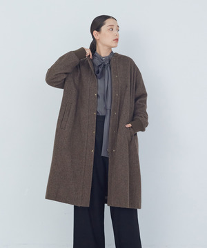 【ADIEU TRISTESSE】【11月ベストセラーブランド内3位】リブ付きハーフコート 詳細画像 ブラウン系その他 1