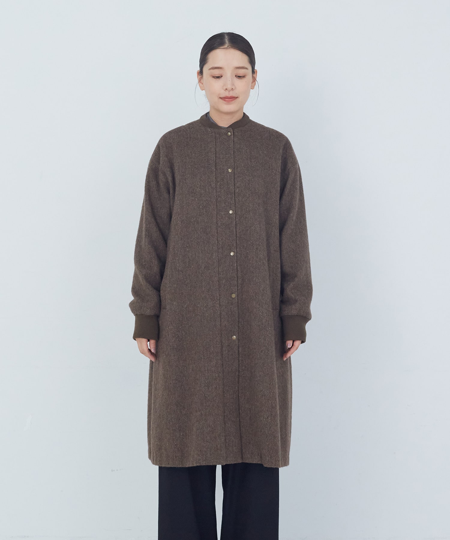 【ADIEU TRISTESSE】【11月ベストセラーブランド内3位】リブ付きハーフコート 詳細画像 ブラック 12