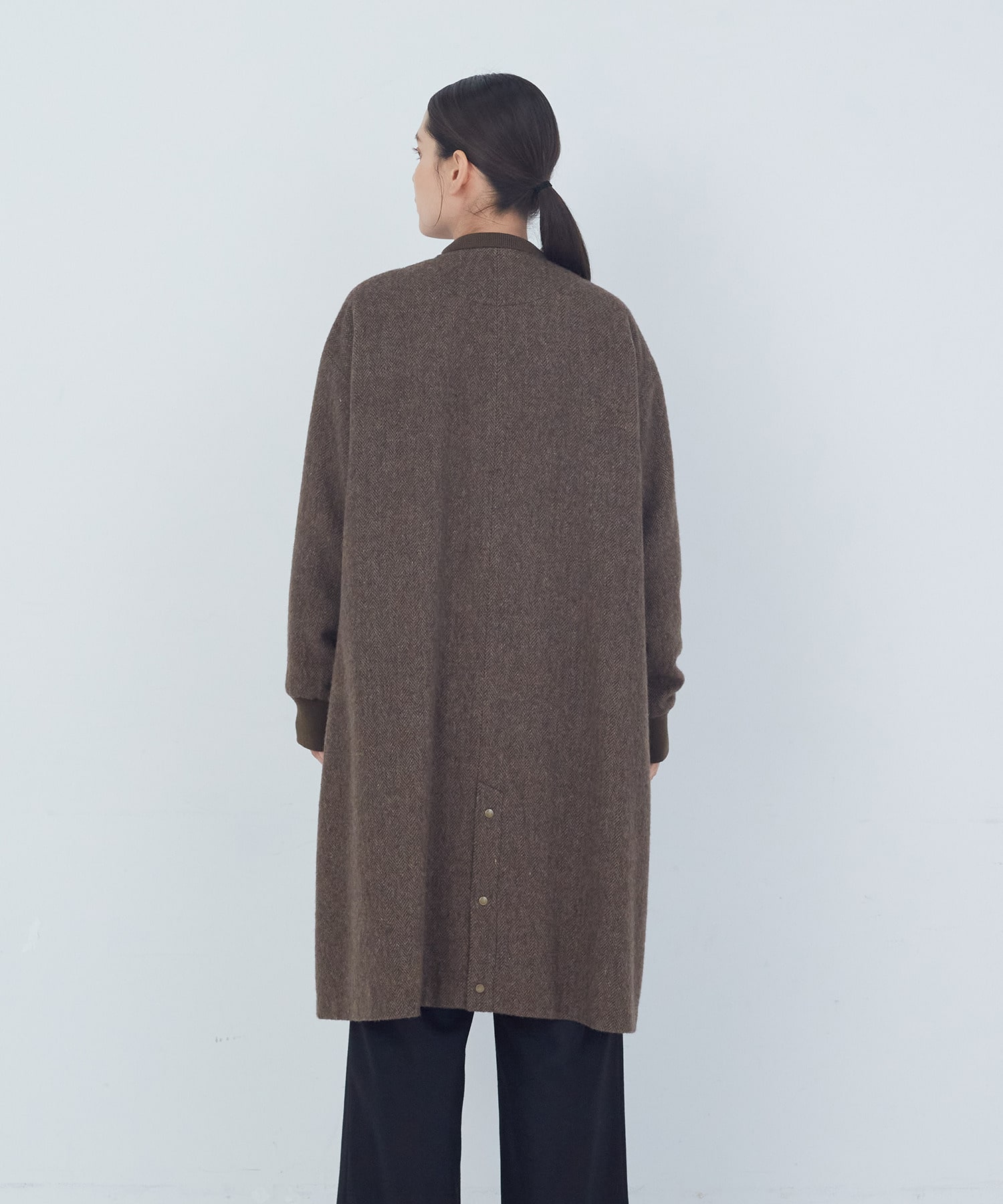 【ADIEU TRISTESSE】【11月ベストセラーブランド内3位】リブ付きハーフコート 詳細画像 ブラック 14