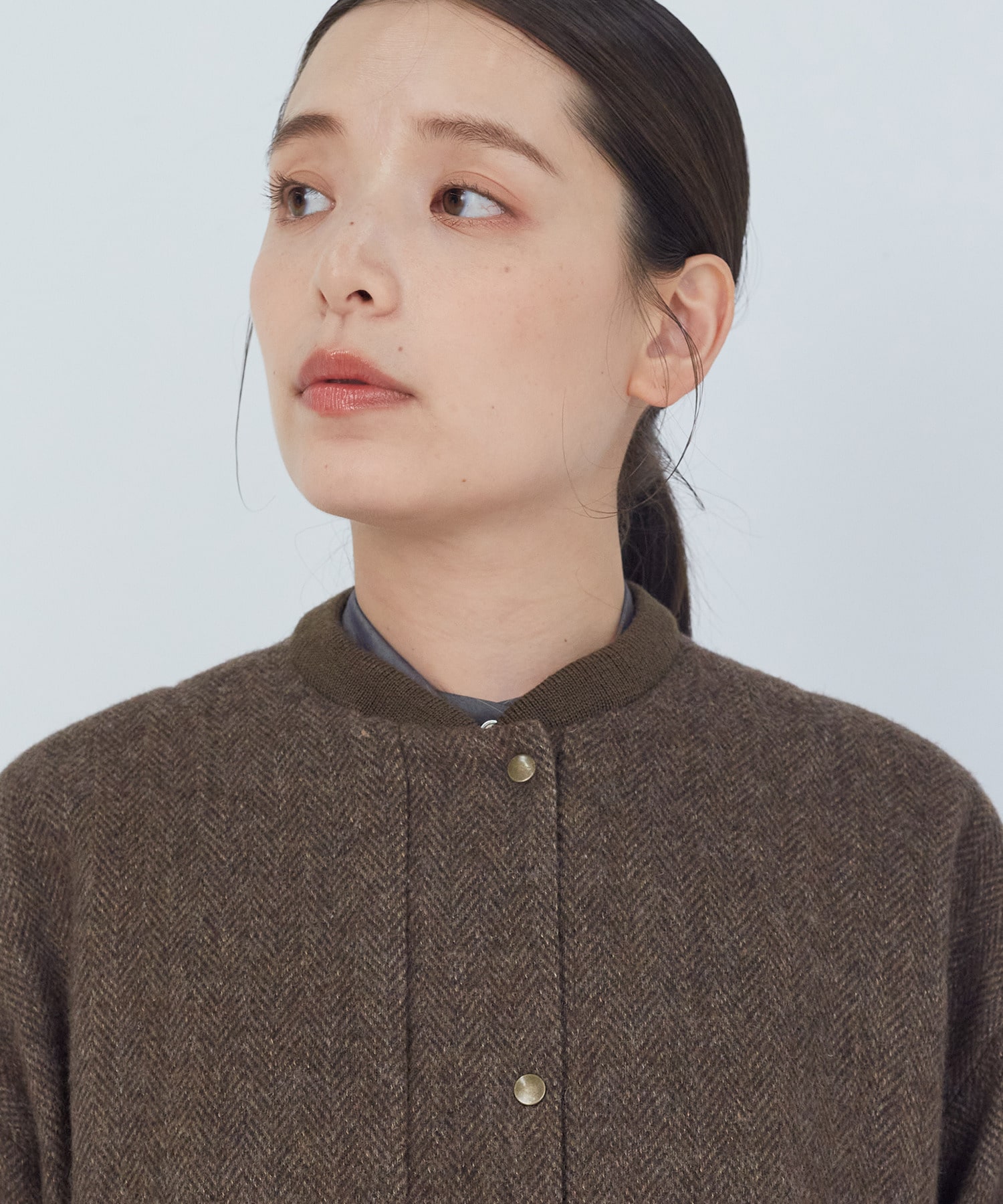 【ADIEU TRISTESSE】【11月ベストセラーブランド内3位】リブ付きハーフコート 詳細画像 ブラック 15