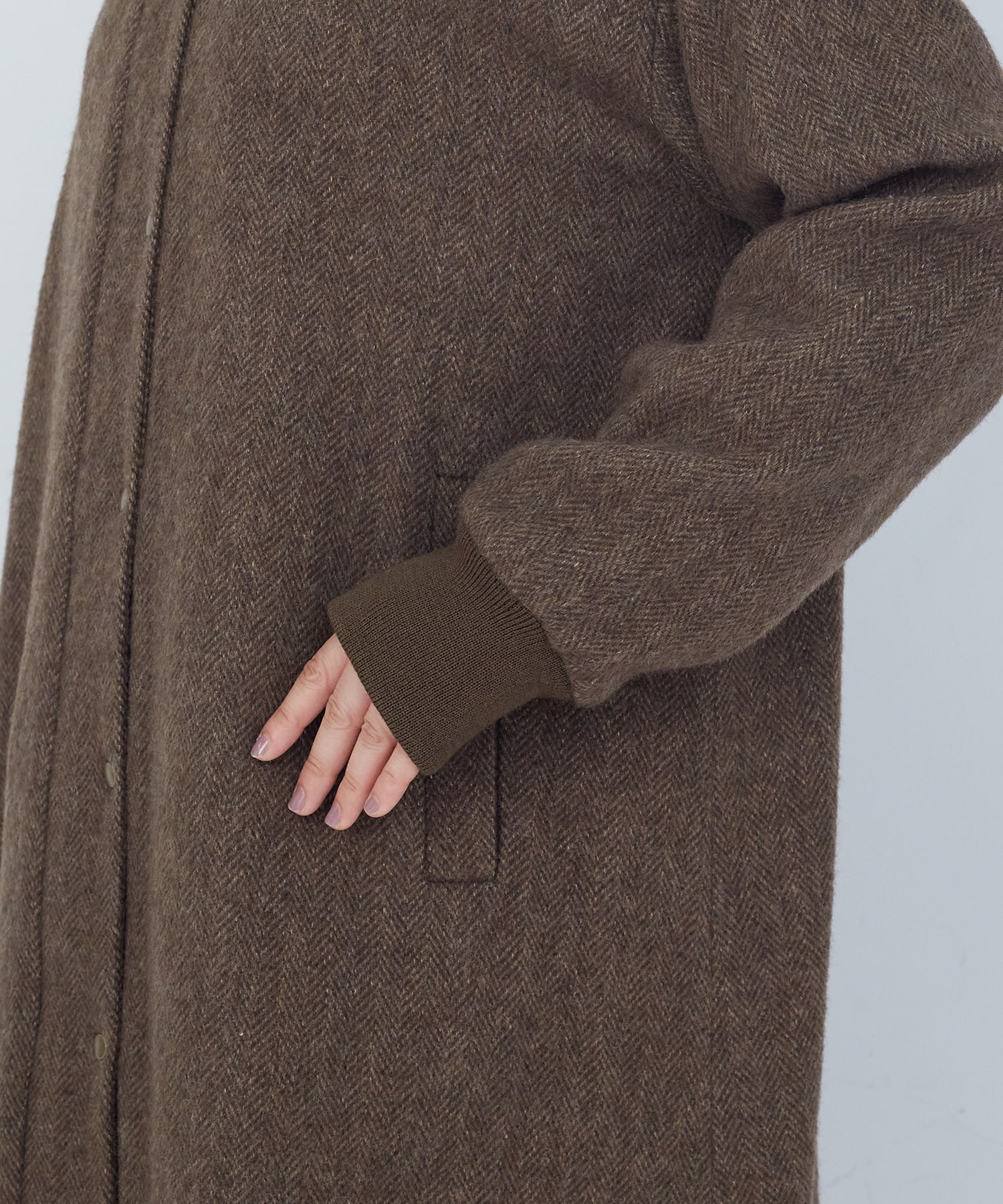 【ADIEU TRISTESSE】【11月ベストセラーブランド内3位】リブ付きハーフコート 詳細画像 ブラック 18