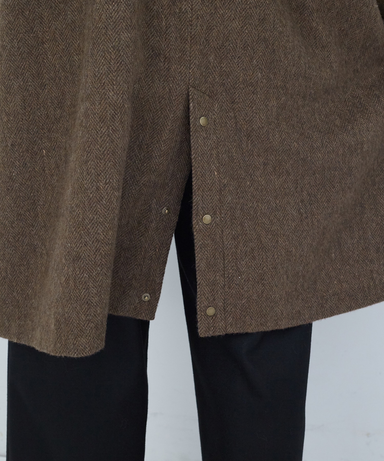 【ADIEU TRISTESSE】【11月ベストセラーブランド内3位】リブ付きハーフコート 詳細画像 ブラック 21