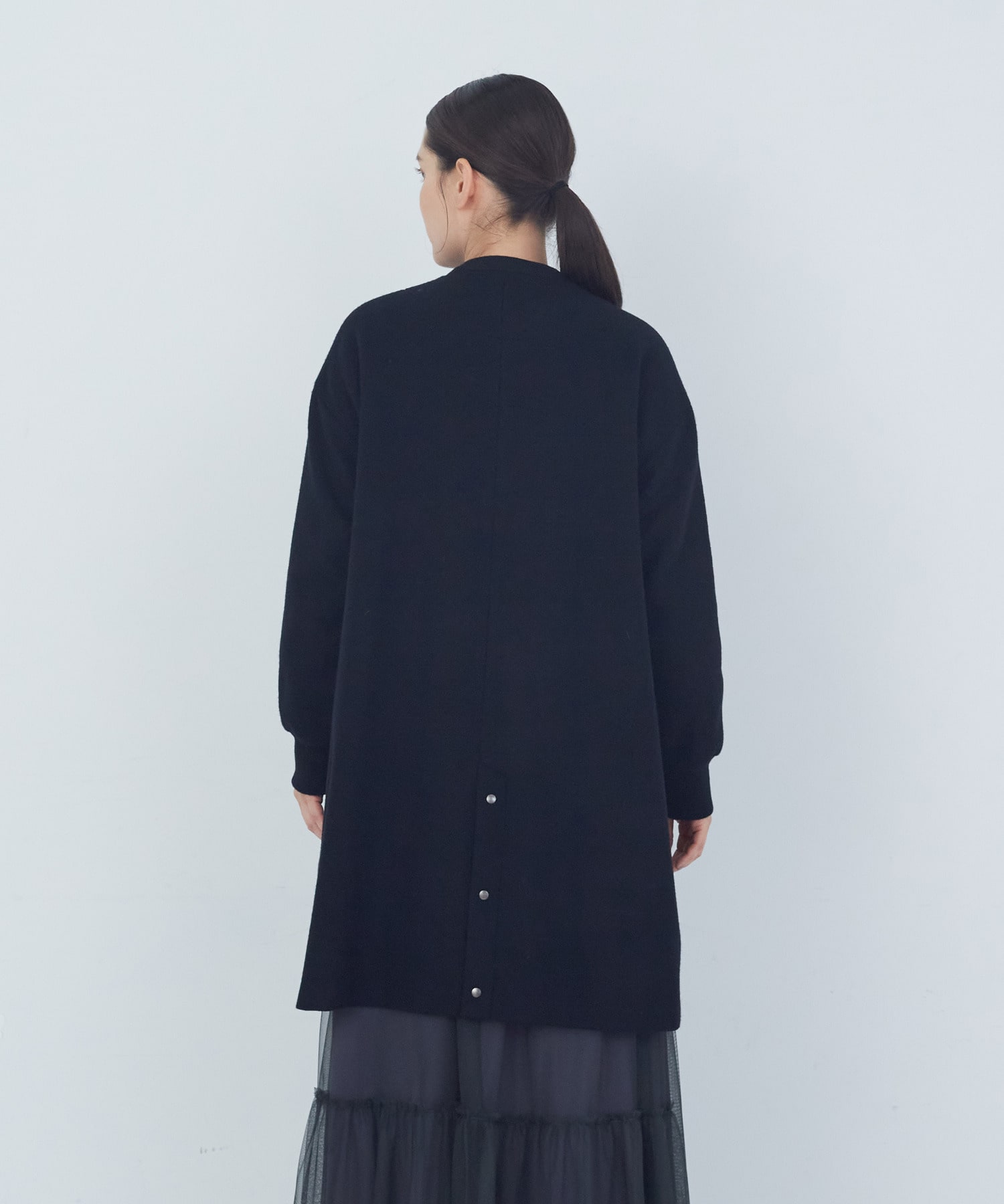 【ADIEU TRISTESSE】【11月ベストセラーブランド内3位】リブ付きハーフコート 詳細画像 ブラック 7