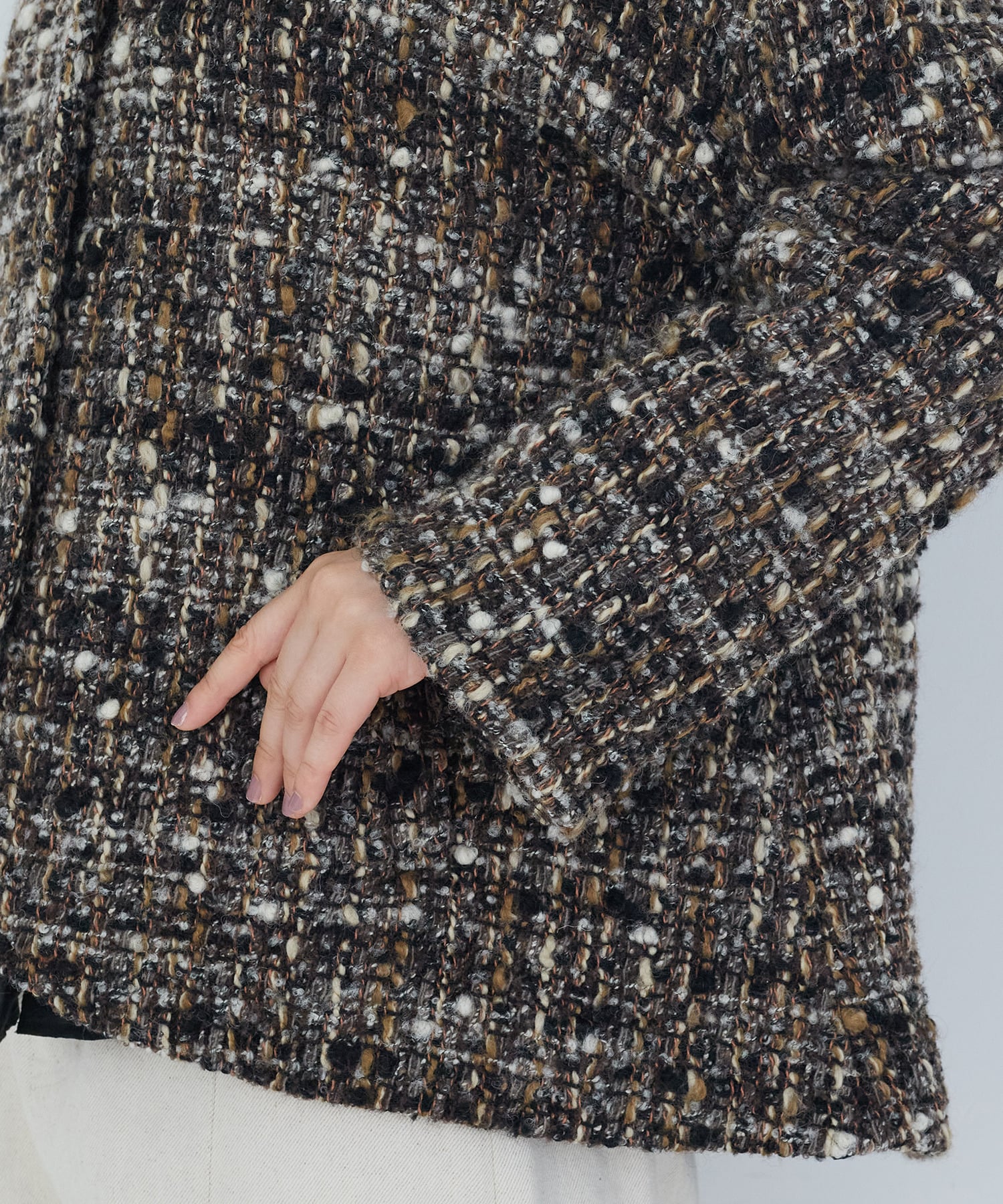 【ADIEU TRISTESSE】｜2BUY10%OFF・3BUY20%OFF｜Vネックハーフコート 詳細画像 チャコールグレー 18