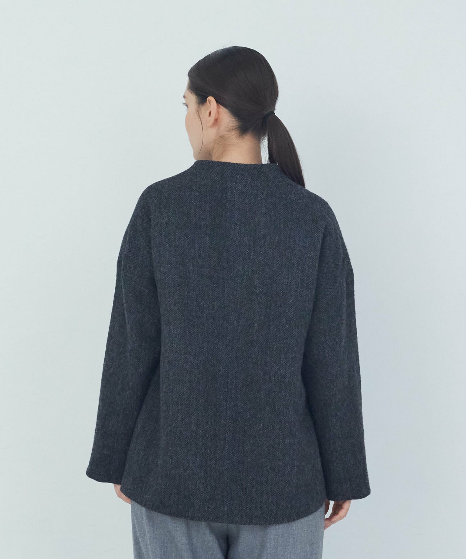 【ADIEU TRISTESSE】｜2BUY10%OFF・3BUY20%OFF｜Vネックハーフコート 詳細画像 チャコールグレー 7