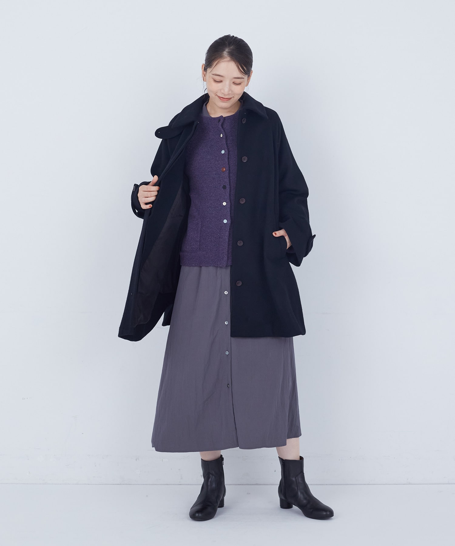 【ADIEU TRISTESSE】ウールビーバーハーフコート 詳細画像 ブラック 1