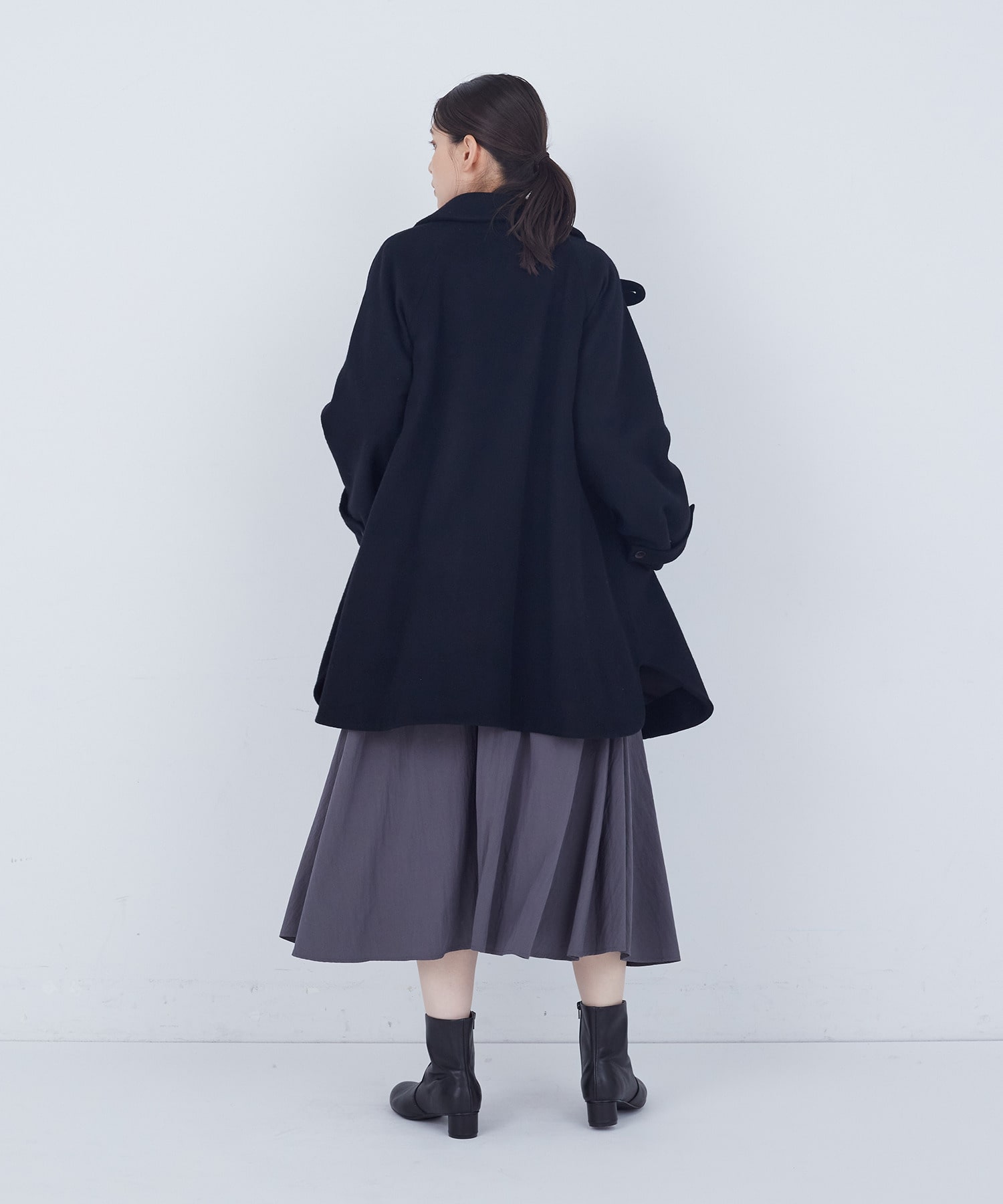 【ADIEU TRISTESSE】ウールビーバーハーフコート 詳細画像 ブラック 3