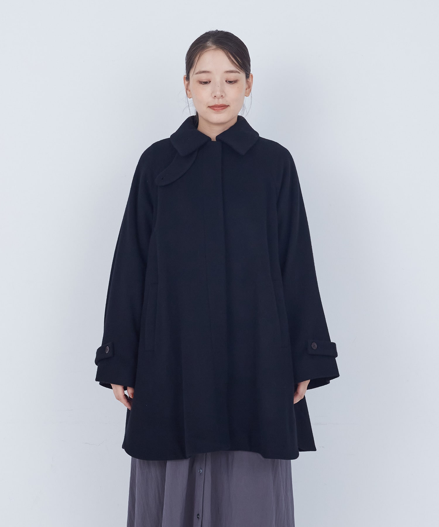 【ADIEU TRISTESSE】ウールビーバーハーフコート 詳細画像 ブラック 5